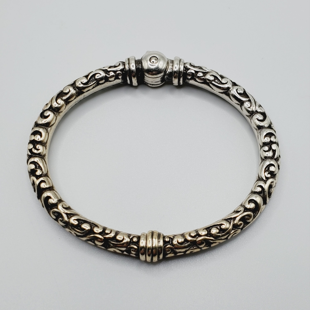 Vintage silver clamp Bracelet scrolls detailed Brighton ? Very nice! - Picture 2 of 7